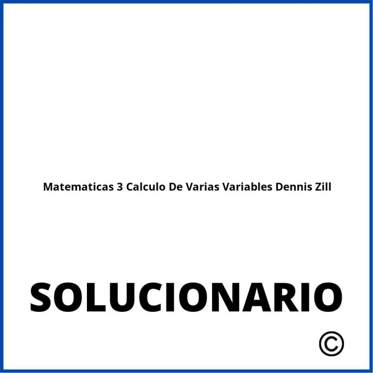 Solucionario Calculo De Varias Variables Dennis Zill 4Ta Edicion Pdf